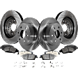 2008 Chevrolet Tahoe LT 8 Cyl 5.3L - 4-Wheel Set Front and Rear Brake Disc and Pad Kit, Plain Surface, 6 Lugs, Front-329.95 mm/Rear-344.93 mm, Ceramic, 4.8L 8Cyl, Pro-Line Series  Includes (4) Disc and (2) Pad Set