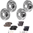 4-Wheel Set Front and Rear Brake Disc and Pad Kit, Plain Surface 5 Lugs Front-295.91 mm/Rear-304.55 mm Ceramic Pro-Line Series, Includes (4) Disc and (2) Pad Set