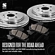 2-Wheel Set Front Brake Disc and Pad Kit, Plain Surface 6 Lugs 350.01 mm Ceramic Pro-Line Series, Includes (2) Brake Disc and (1) Brake Pad Set