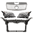4-Piece Kit Radiator Support Assembly, includes Grille and Headlight