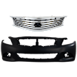 2-Piece Kit, Front Primed Bumper Cover, Includes (1) Bumper Cover and (1) Grille Assembly