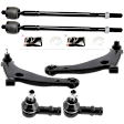 2009 Mitsubishi Galant - 6-Piece Kit Front, Driver and Passenger Side, Lower Control Arm, Front Wheel Drive, Includes (2) Control Arm and (4) Tie Rod End
