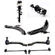 8-Piece Kit Front, Driver and Passenger Side Suspension Kit, Includes (2) Control Arm, (2) Shock Absorber and Strut Assembly, (2) Sway Bar Link, and (2) Tie Rod End