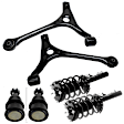 6-Piece Kit Front, Driver and Passenger Side Suspension Kit, Includes (2) Ball Joint, (2) Control Arm, and (2) Shock Absorber and Strut Assembly