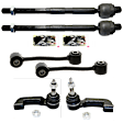 6-Piece Kit Front, Driver and Passenger Side, Inner and Outer Tie Rod End, Includes (2) Sway Bar Link and (4) Tie Rod End
