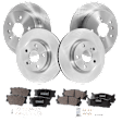 4-Wheel Set Front and Rear Brake Disc and Pad Kit, Plain Surface Front-295.91 mm/Rear-280.92 mm, Includes (4) Disc and (2) Pad Set