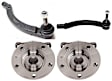 2-Wheel Set Front, Driver and Passenger Side Wheel Hub, Includes (2) Tie Rod End and (2) Wheel Hub