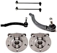 2-Wheel Set Front, Driver and Passenger Side Wheel Hub, Includes (2) Sway Bar Link, (2) Tie Rod End, and (2) Wheel Hub