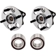 2-Wheel Set Rear, Driver and Passenger Side Wheel Hub, Includes (2) Wheel Bearing and (2) Wheel Hub