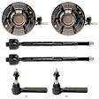 2-Wheel Set Front, Driver and Passenger Side Wheel Hub, Includes (4) Tie Rod End and (2) Wheel Hub