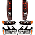 2007 Chevrolet Colorado - 6-Piece Kit Driver and Passenger Side Halogen Headlight, With bulb(s), With Xtreme Package, OE Replacement,  Includes (2) Corner Light, (2) Headlight, and (2) Tail Light