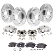4-Wheel Set Front and Rear Brake Kit With Calipers, Plain Surface 6 Lugs Front-325.12 mm/Rear-330.96 mm Front-Ceramic/Rear-Semi-Metallic, Includes (4) Caliper, (2) Pad Set and (4) Disc