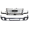 2-Piece Kit Front Primed Bumper Cover, Includes (1) Bumper Cover and (1) Grille Assembly