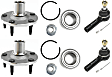 2-Wheel Set Front, Driver and Passenger Side Wheel Hub, 5 Lugs, With Bearing, Includes (2) Tie Rod End and (2) Wheel Hub