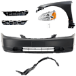 7-Piece Kit Driver Side LED Headlight, Includes (2) Bumper Bracket, (1) Bumper Cover, (1) Fender, (1) Fender Liner, (1) Headlight, and (1) Light Bulb