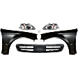 7-Piece Kit Driver and Passenger Side Halogen Headlight, With bulb(s), OE Replacement, Includes (2) Fender, (1) Grille Assembly, (2) Headlight and (2) Light Bulb
