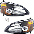 6-Piece Kit, Driver and Passenger Side Incandescent Headlight, With bulb(s), Sedan, OE Replacement, Includes (2) Headlight and (4) Light Bulb
