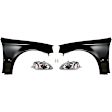 6-Piece Kit Driver and Passenger Side LED Headlight, Includes (2) Fender, (2) Headlight, and (2) Light Bulb