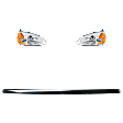 5-Piece Kit Driver and Passenger Side LED Headlight, Coupe, Includes (2) Headlight, (1) Hood Molding, and (2) Light Bulb