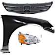 4-Piece Kit Passenger Side LED Headlight, Includes (1) Fender, (1) Grille Assembly, (1) Headlight, and (1) Light Bulb