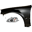 2000 Honda Civic - 3-Piece Kit Driver Side LED Headlight, With bulb(s), OE Replacement, Coupe,  Includes (1) Fender, (1) Headlight, and (1) Light Bulb