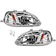 4-Piece Kit Driver and Passenger Side Incandescent Headlight, Includes (2) Headlight and (2) Light Bulb