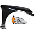 3-Piece Kit Passenger Side LED Headlight, Coupe, Includes (1) Fender, (1) Headlight, and (1) Light Bulb