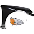 3-Piece Kit Passenger Side LED Headlight, Includes (1) Fender, (1) Headlight, and (1) Light Bulb