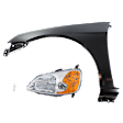 3-Piece Kit Driver Side LED Headlight, Includes (1) Fender, (1) Headlight, and (1) Light Bulb