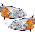 4-Piece Kit Driver and Passenger Side Incandescent Headlight, CAPA Certified, Includes (2) Headlight and (2) Light Bulb