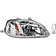 2-Piece Kit Passenger Side Halogen Headlight, Includes (1) Headlight and (1) Light Bulb