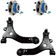 4-Piece Kit Front, Driver and Passenger Side Suspension Kit, Includes (2) Control Arm and (2) Wheel Hub