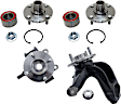 4-Piece Kit Front, Driver and Passenger Side Suspension Kit, Includes (2) Knuckle and (2) Wheel Hub