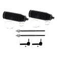 6-Piece Kit Driver and Passenger Side Suspension Kit, Includes (4) Tie Rod End and (2) Steering Rack Boot