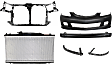 6-Piece Kit, Front Primed Bumper Cover, Includes (2) Bumper Bracket, (1) Bumper Cover, (1) Bumper Reinforcement, (1) Radiator, and (1) Radiator Support