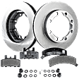 2-Wheel Set Front Brake Disc and Pad Kit, Plain Surface 8 Lugs 317.6 mm Semi-metallic Pro-Line Series, Includes (2) Brake Disc and (1) Brake Pad Set