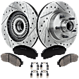 2003 Ford Ranger - 2-Wheel Set Front Brake Disc and Pad Kit, Cross-drilled and Slotted, 5 Lugs, 286.4 mm, Ceramic, RWD, 3.0L 6Cyl, Pro-Line Series  Includes (2) Disc and (1) Pad Set