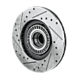 2003 Ford Ranger - 2-Wheel Set Front Brake Disc and Pad Kit, Cross-drilled and Slotted, 5 Lugs, 286.4 mm, Ceramic, RWD, 3.0L 6Cyl, Pro-Line Series  Includes (2) Disc and (1) Pad Set