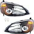 6-Piece Kit, Driver and Passenger Side Incandescent Headlight, With bulb(s), Coupe, OE Replacement, Includes (2) Headlight and (4) Light Bulb