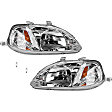 4-Piece Kit Driver and Passenger Side Incandescent Headlight, Includes (1) Headlight and (1) Light Bulb