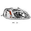 1999 Honda Civic - 2-Piece Kit Passenger Side Incandescent Headlight, With bulb(s), OE Replacement, Sedan,  Includes (1) Headlight and (1) Light Bulb