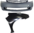 2-Piece Kit, Front Primed Bumper Cover, Includes (1) Bumper Cover and (1) Fender