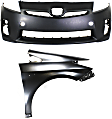 2-Piece Kit, Front Primed Bumper Cover, For Models With Halogen Headlights, Includes (1) Bumper Cover and (1) Fender