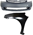 2-Piece Kit, Front Primed Bumper Cover, Includes (1) Bumper Cover and (1) Fender