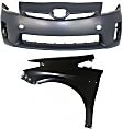 2-Piece Kit, Front Primed Bumper Cover, For Models With Halogen Headlights, Includes (1) Bumper Cover and (1) Fender