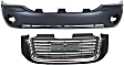 2-Piece Kit, Grille Painted Black Shell with Chrome Insert, Includes (1) Bumper Cover and (1) Grille