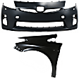 2-Piece Kit, Front Primed Bumper Cover, For Models With LED Headlights and Without Pre-Collision System, CAPA Certified, Includes (1) Bumper Cover and (1) Fender