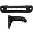 2-Piece Kit, Front Textured Bumper Cover, Includes (1) Bumper Cover and (1) Fender