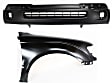 2-Piece Kit, Front Primed Bumper Cover, RWD, With Pre-Runner Model, Includes (1) Bumper Cover and (1) Fender