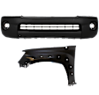 2-Piece Kit, Front Textured Bumper Cover, Includes (1) Bumper Cover and (1) Fender